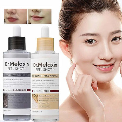 Korean Dr. Melaxin Peel Shot White and Black Rice Exfoliating Essence Moisturizing Gentle Exfoliation Soften Serum Skin Care